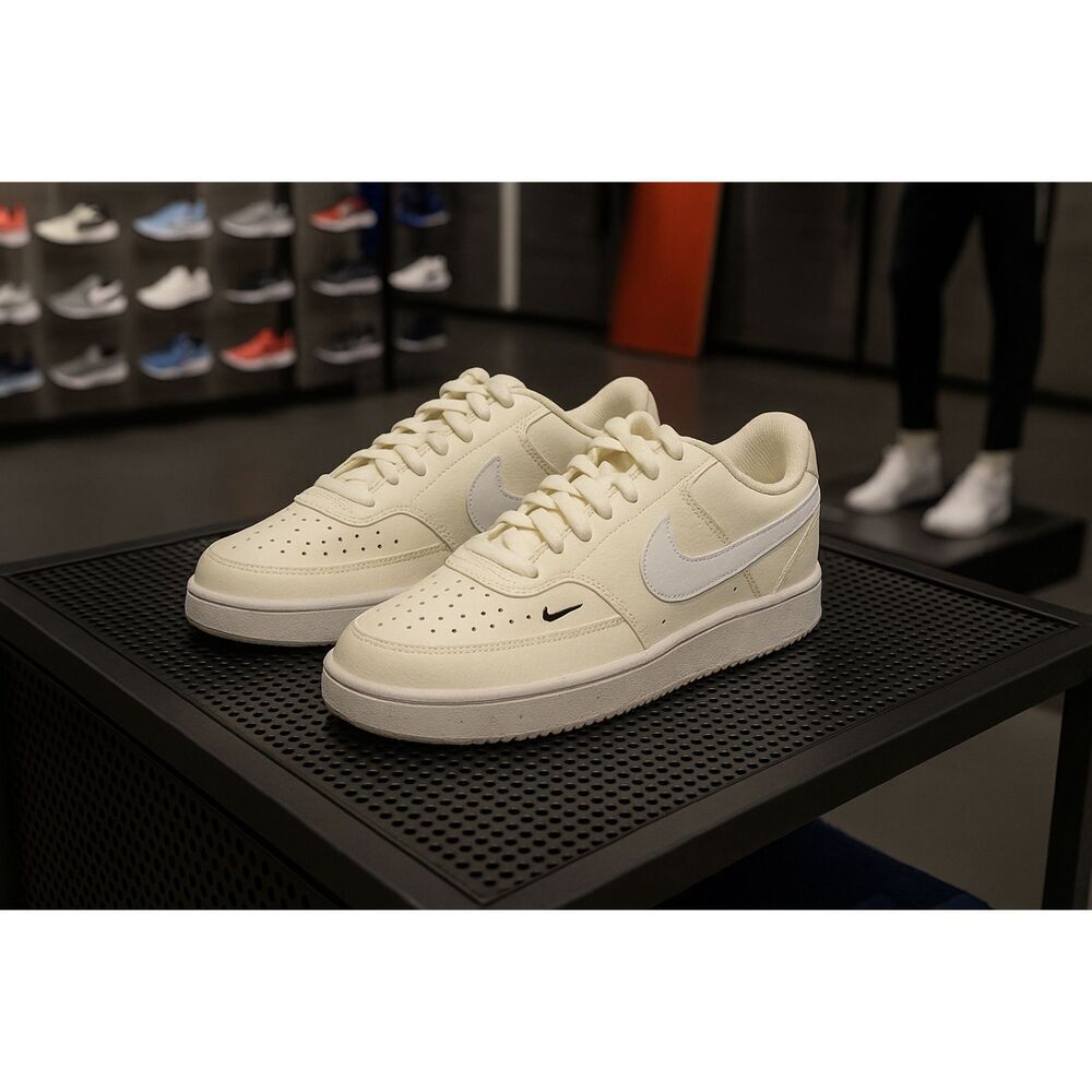 Nike Court Vision Low Womens 6 White Ivory Sneakers New in Box Casual AF1 Style - Picture 1 of 9